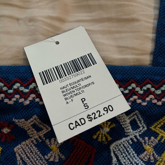 Blue Multicoloured Crop Top - Picture 2 of 3